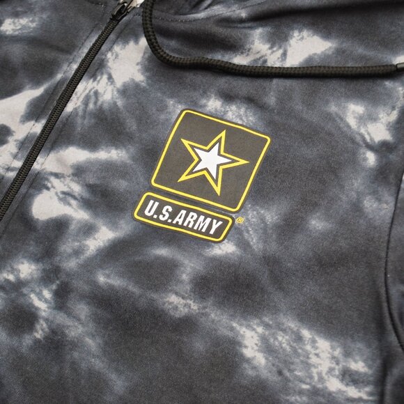 US Army Men's Zippered Hoodie Black Camo BNWT - Picture 4 of 5